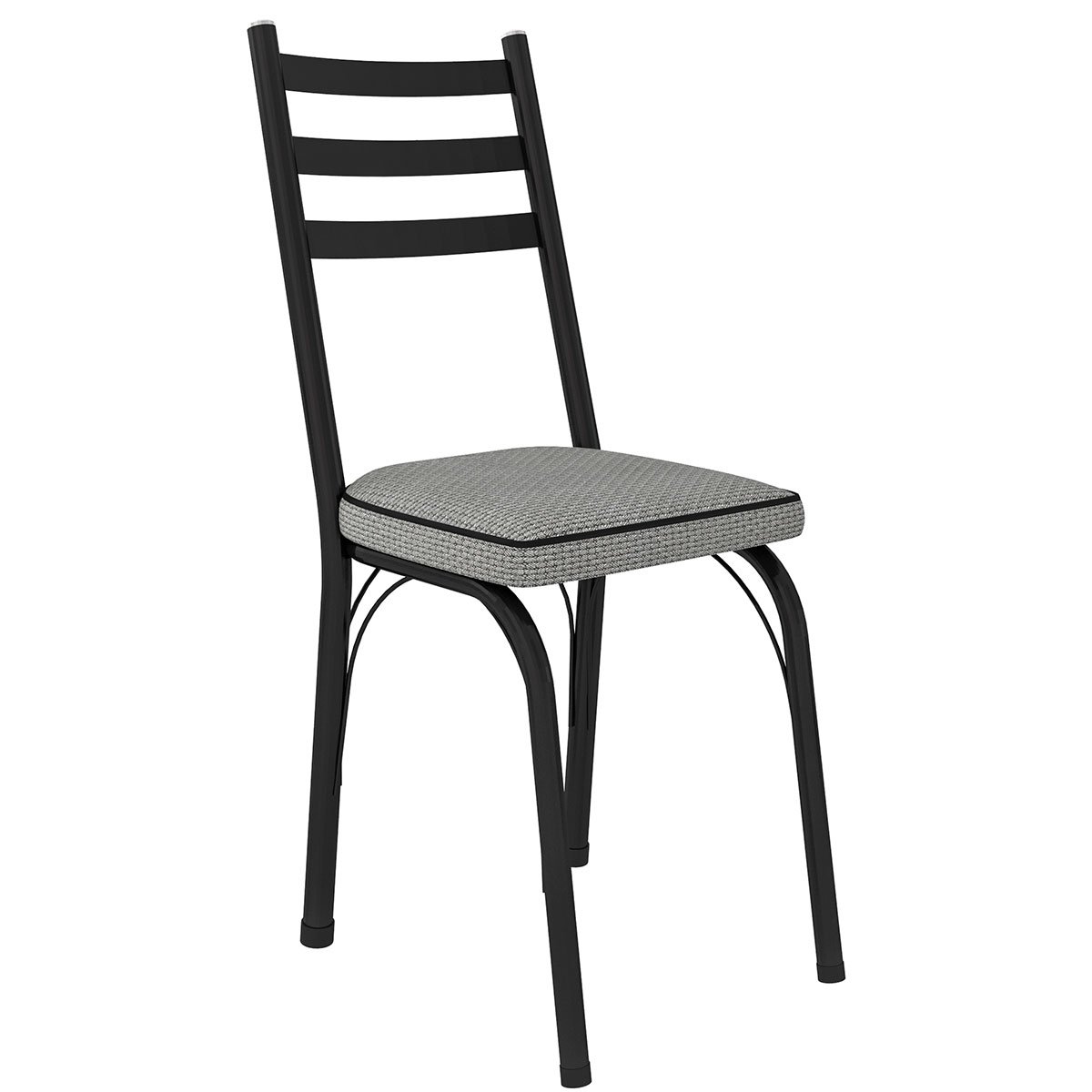Kit 2 Cadeiras para Cozinha Tubular D-13 Nara de Aço Preto/Platina