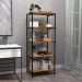 Kit 2 Estantes Livreiro Multiuso Estilo Industrial 150cm 5 Prateleiras Trento Preto Fosco - Artefamol