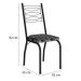 Kit 4 Cadeiras Aço Carbono Tubular Metálica Acabamento D-25 Luana Preto/Mosaico Silver