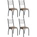 Kit 4 Cadeiras Aço Carbono Tubular Metálica Acabamento D-25 Luana Preto/Rattan