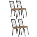 Kit 4 Cadeiras Aço Carbono Tubular Metálica Acabamento Fosco D-28 Julia Preto/Rattan