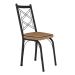 Kit 4 Cadeiras Aço Carbono Tubular Metálica Acabamento Fosco D-28 Julia Preto/Rattan