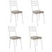 Kit 4 Cadeiras para Cozinha Tubular D-13 Nara de Aço Branco/Cedro