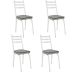 Kit 4 Cadeiras para Cozinha Tubular D-13 Nara de Aço Branco/Grafiato