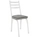 Kit 4 Cadeiras para Cozinha Tubular D-13 Nara de Aço Branco/Grafiato