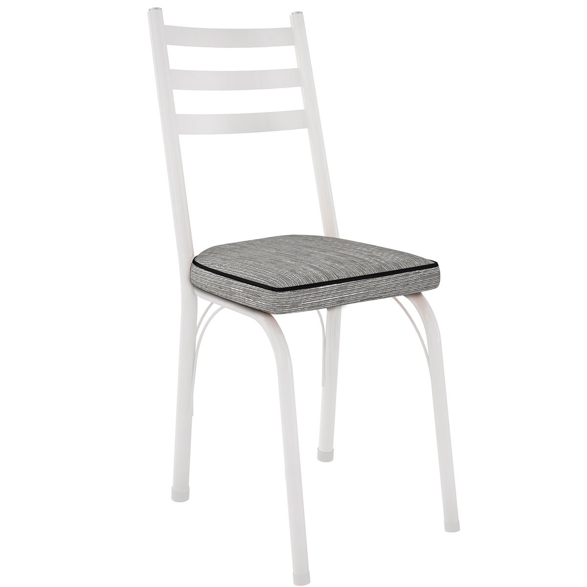 Kit 4 Cadeiras para Cozinha Tubular D-13 Nara de Aço Branco/Grafiato