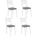 Kit 4 Cadeiras para Cozinha Tubular D-13 Nara de Aço Branco/Platina