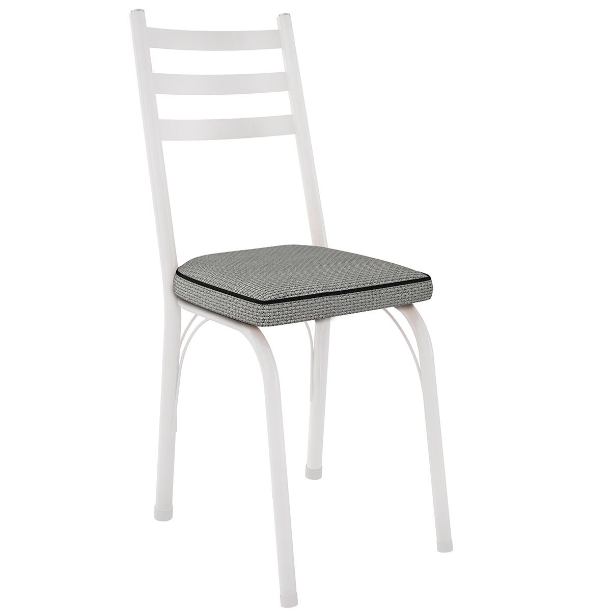 Kit 4 Cadeiras para Cozinha Tubular D-13 Nara de Aço Branco/Platina