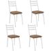 Kit 4 Cadeiras para Cozinha Tubular D-13 Nara de Aço Branco/Rattan