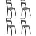 Kit 4 Cadeiras para Cozinha Tubular D-13 Nara de Aço Preto/Andorinha