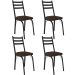 Kit 4 Cadeiras para Cozinha Tubular D-13 Nara de Aço Preto/Imbuia