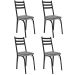 Kit 4 Cadeiras para Cozinha Tubular D-13 Nara de Aço Preto/Platina