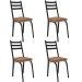 Kit 4 Cadeiras para Cozinha Tubular D-13 Nara de Aço Preto/Rattan