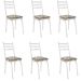 Kit 6 Cadeiras para Cozinha Tubular D-13 Nara de Aço Branco/Cedro