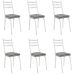Kit 6 Cadeiras para Cozinha Tubular D-13 Nara de Aço Branco/Grafiato