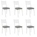 Kit 6 Cadeiras para Cozinha Tubular D-13 Nara de Aço Branco/Platina