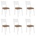 Kit 6 Cadeiras para Cozinha Tubular D-13 Nara de Aço Branco/Rattan