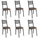 Kit 6 Cadeiras para Cozinha Tubular D-13 Nara de Aço Preto/Mosaico Palha