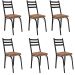 Kit 6 Cadeiras para Cozinha Tubular D-13 Nara de Aço Preto/Rattan