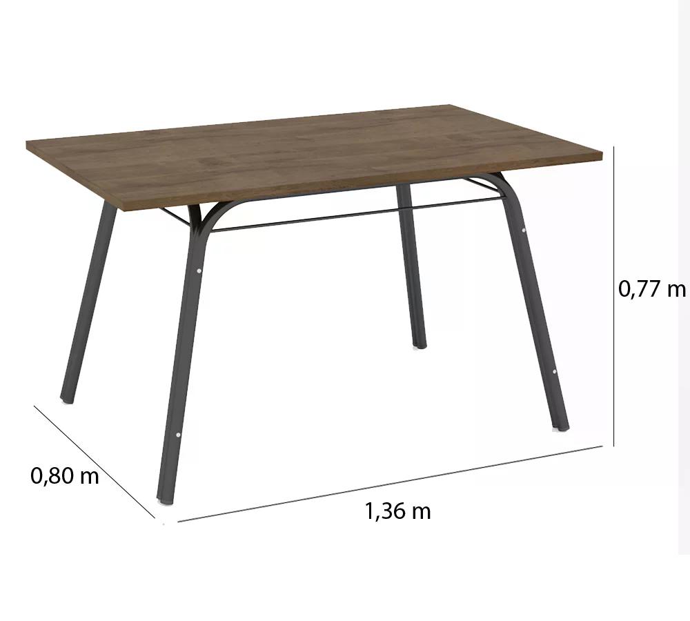 Mesa Lotus 136cm Preta Com Tampo MDP BP Nature