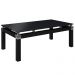 Mesa de Centro para Sala de Estar Tampo de Vidro Malva Preto - Artefamol
