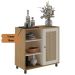 Aparador Buffet Charlotte 1 Porta Carvalho / Off White / Palha