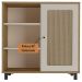 Aparador Buffet Charlotte 1 Porta Carvalho / Off White / Palha