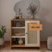 Aparador Buffet Charlotte 1 Porta Carvalho / Off White / Palha