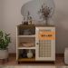 Aparador Buffet Charlotte 1 Porta Pinho / Off White / Palha