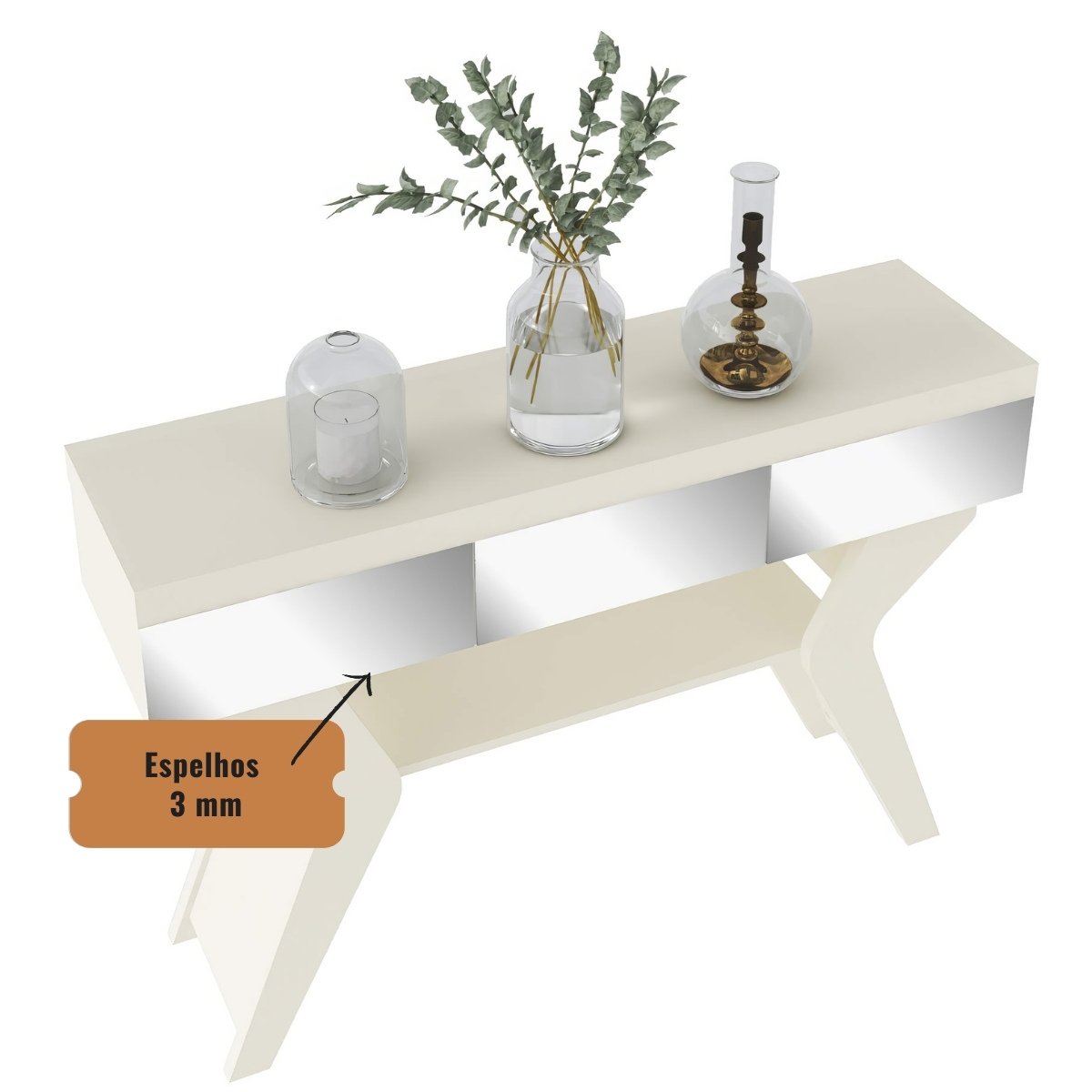 Aparador Buffet Houston com Espelhos Off White