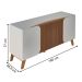 Buffet 4 Portas e 2 Prateleiras Pisa Off White Pinho Ripado