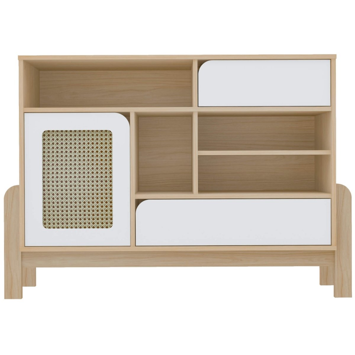 Buffet Aparador Nature Naturale/ Branco/ Palha