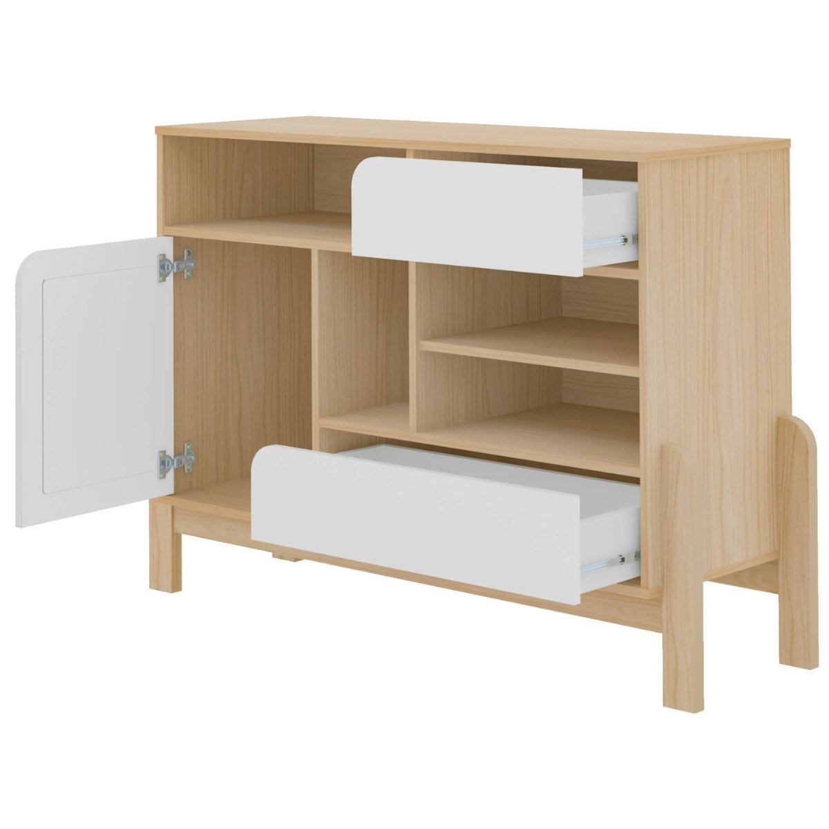 Buffet Aparador Nature Naturale/ Branco/ Palha