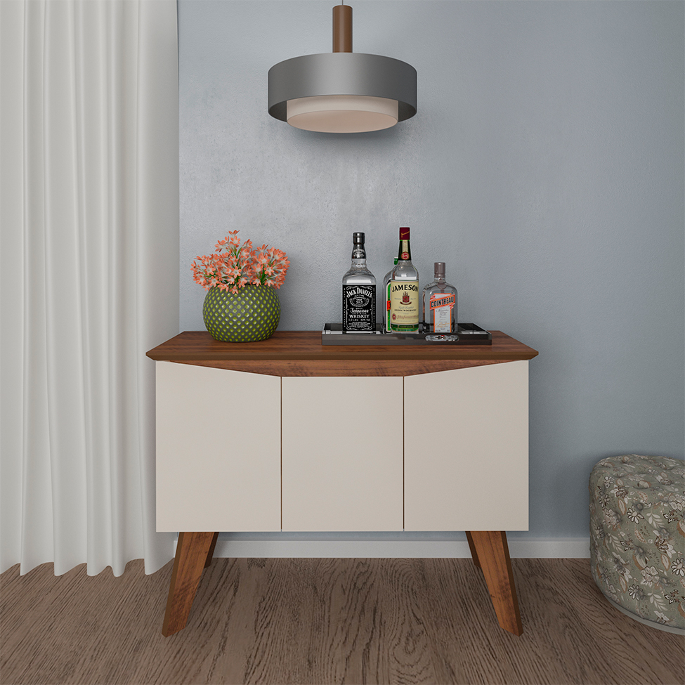 Buffet Oásis 3 PT Pinho e Off White