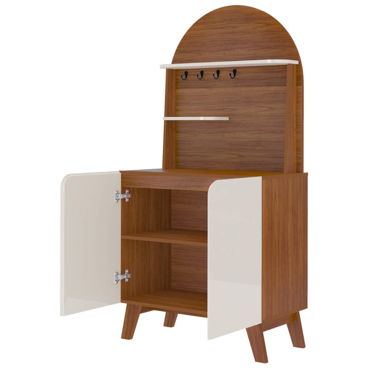 Cantinho do Café Viena Com 2 Portas e Suporte Cedro / Off White