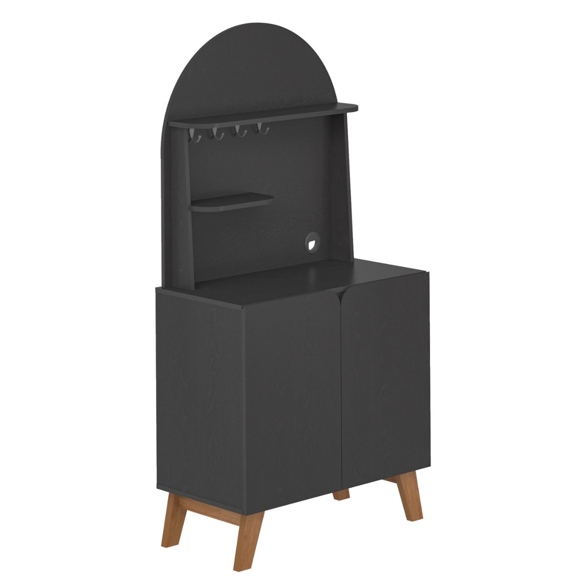 Cantinho do Café Viena Com 2 Portas e Suporte Preto/Cinamomo