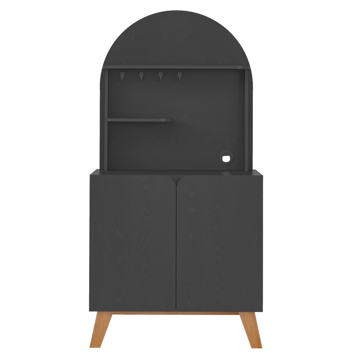 Cantinho do Café Viena Com 2 Portas e Suporte Preto/Cinamomo