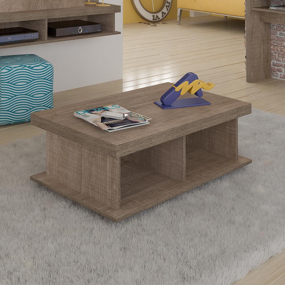 Conjunto Rack com Painel e Mesa de Centro Mildura Canela