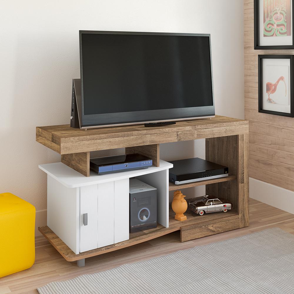 Conjunto Sala de Estar Completa Acra Rustico Branco