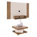 Conjunto com Painel para TV até 40 Polegadas Cine e Mesa de Centro Saara Pinho e Off White