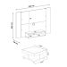 Conjunto com Painel para TV até 40 Polegadas Cine e Mesa de Centro Saara Pinho e Off White