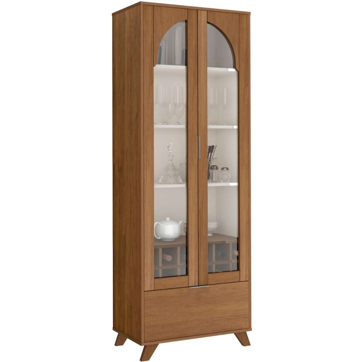 Cristaleira com Adega Artely Murano Cinamomo/Off White