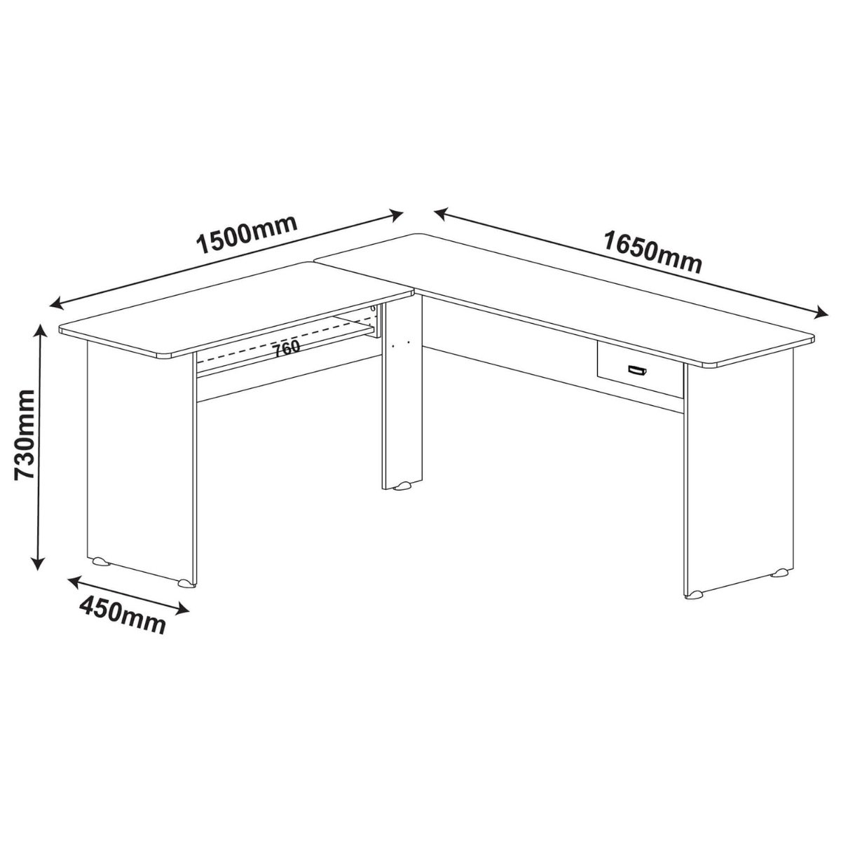 Escrivaninha Mesa Para Escritório em L Cannes Branco