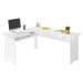 Escrivaninha Mesa Para Escritório em L Cannes Branco