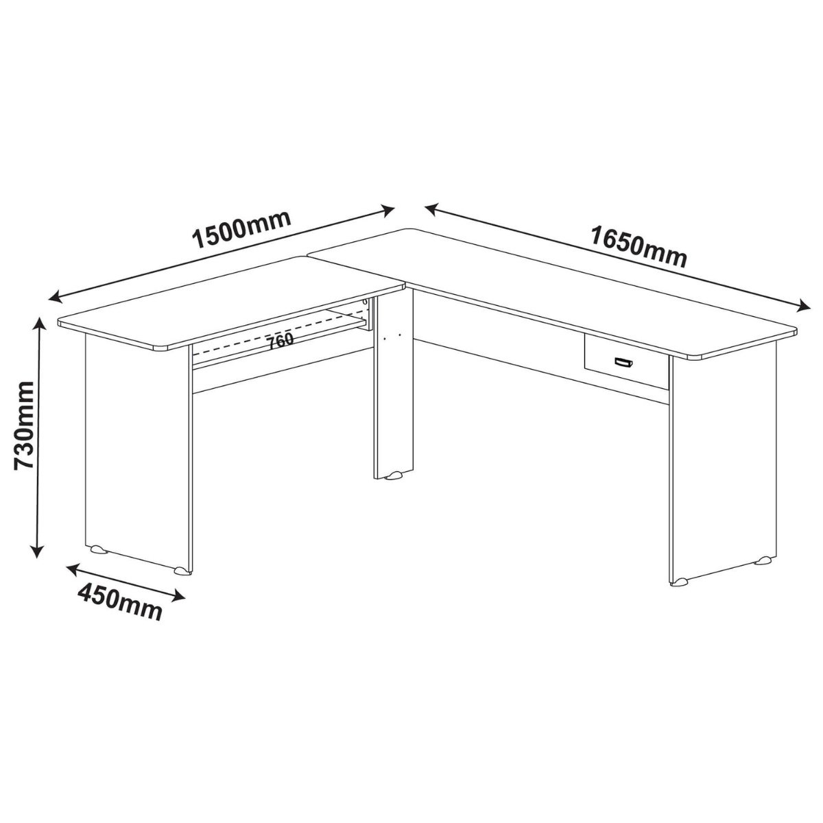 Escrivaninha Mesa Para Escritório em L Cannes Cedro