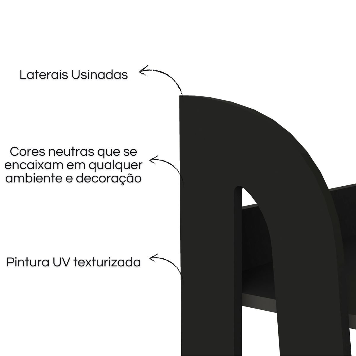 Estante Artely Floripa 6 Nichos Preto
