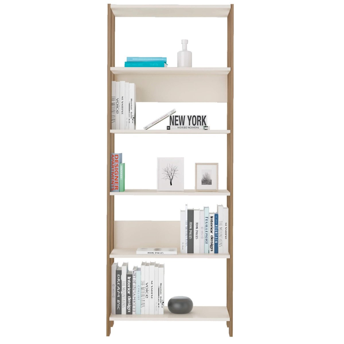 Estante Artely Match 5 Nichos Carvalho - Off White