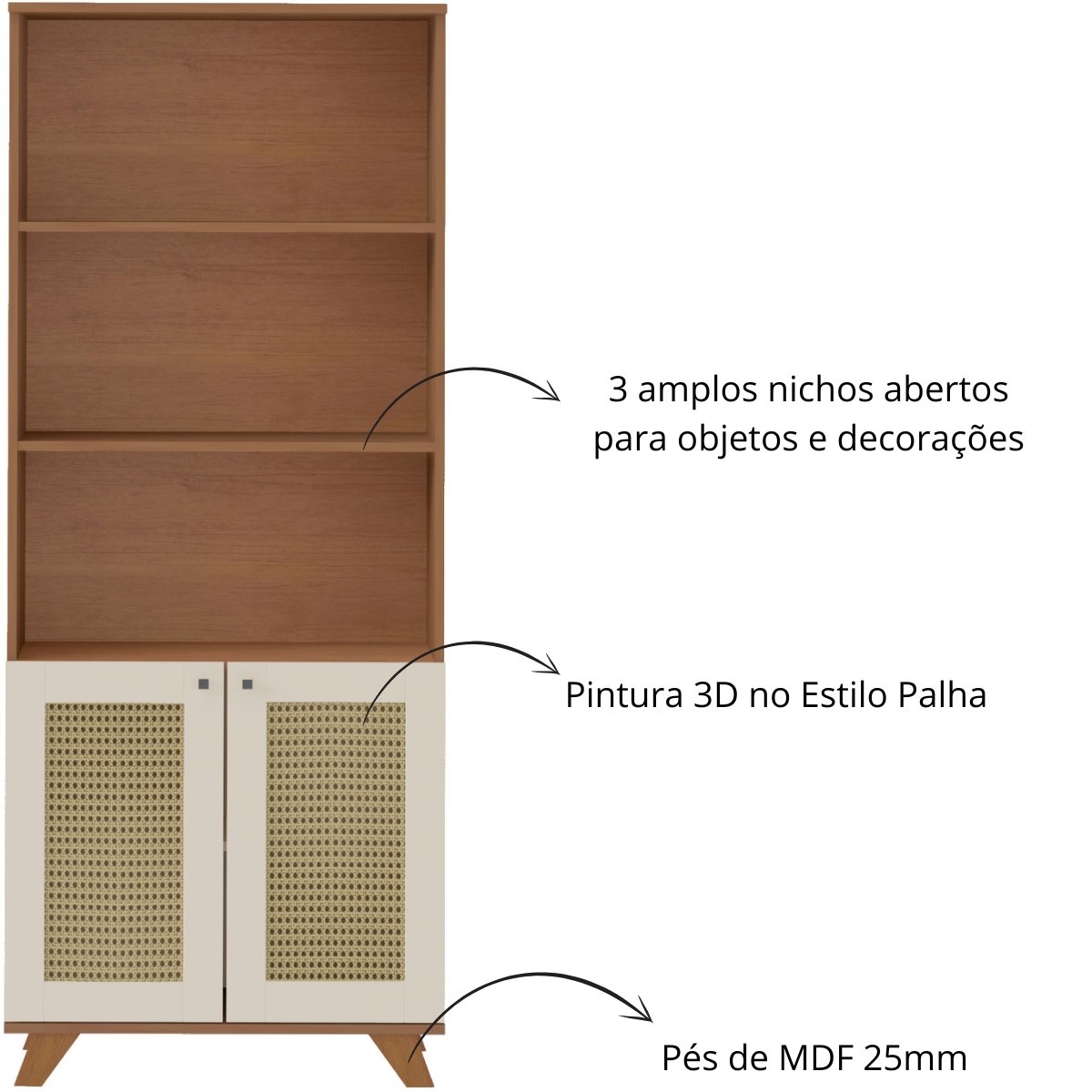 Estante Artely Trama Cinamomo/Off White