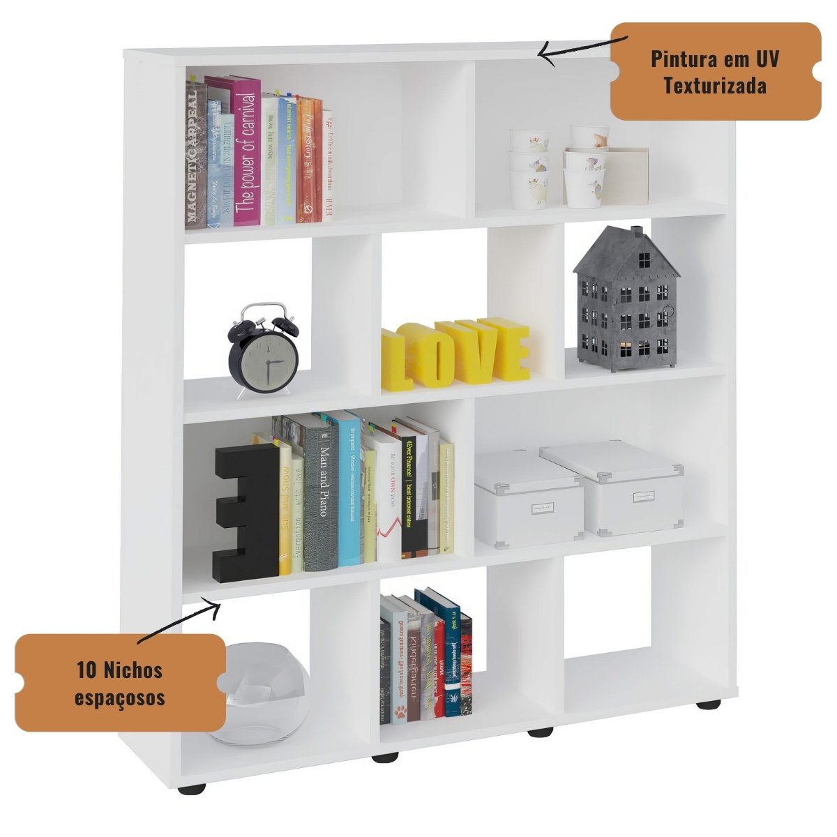Estante Book - Organizadora de Livros e Decoração Branco