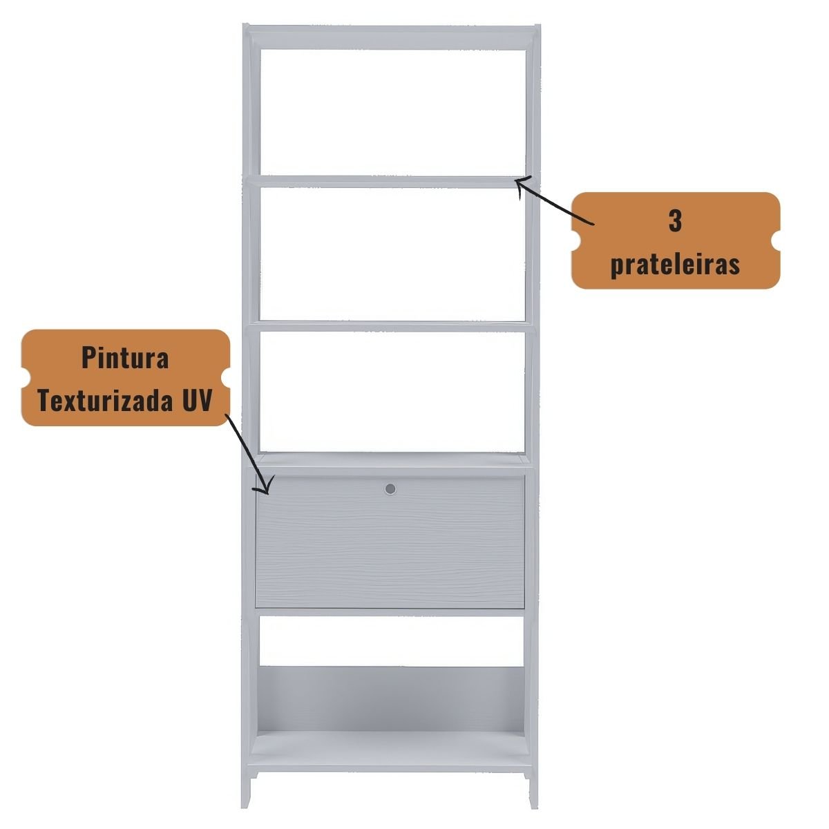 Estante Match Organizadora Para Livros 3 Prateleiras Branco